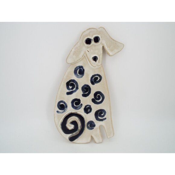 Ceramic Pottery 10" Dog Tile Plaque Handmade 2002 - Picture 1 of 10